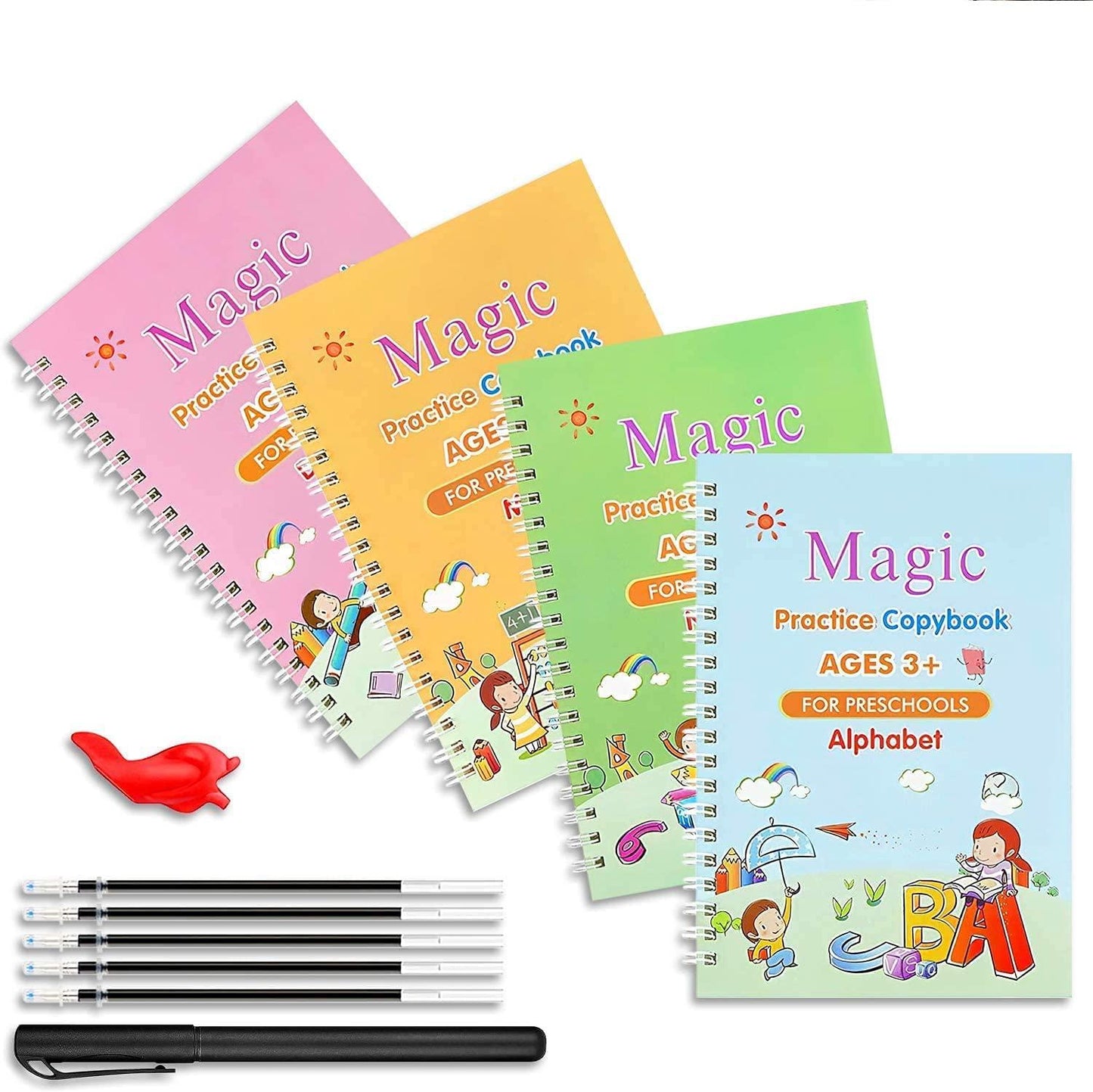 Reusable Magic Copybook β 4-in-1 Handwriting Book for Kids