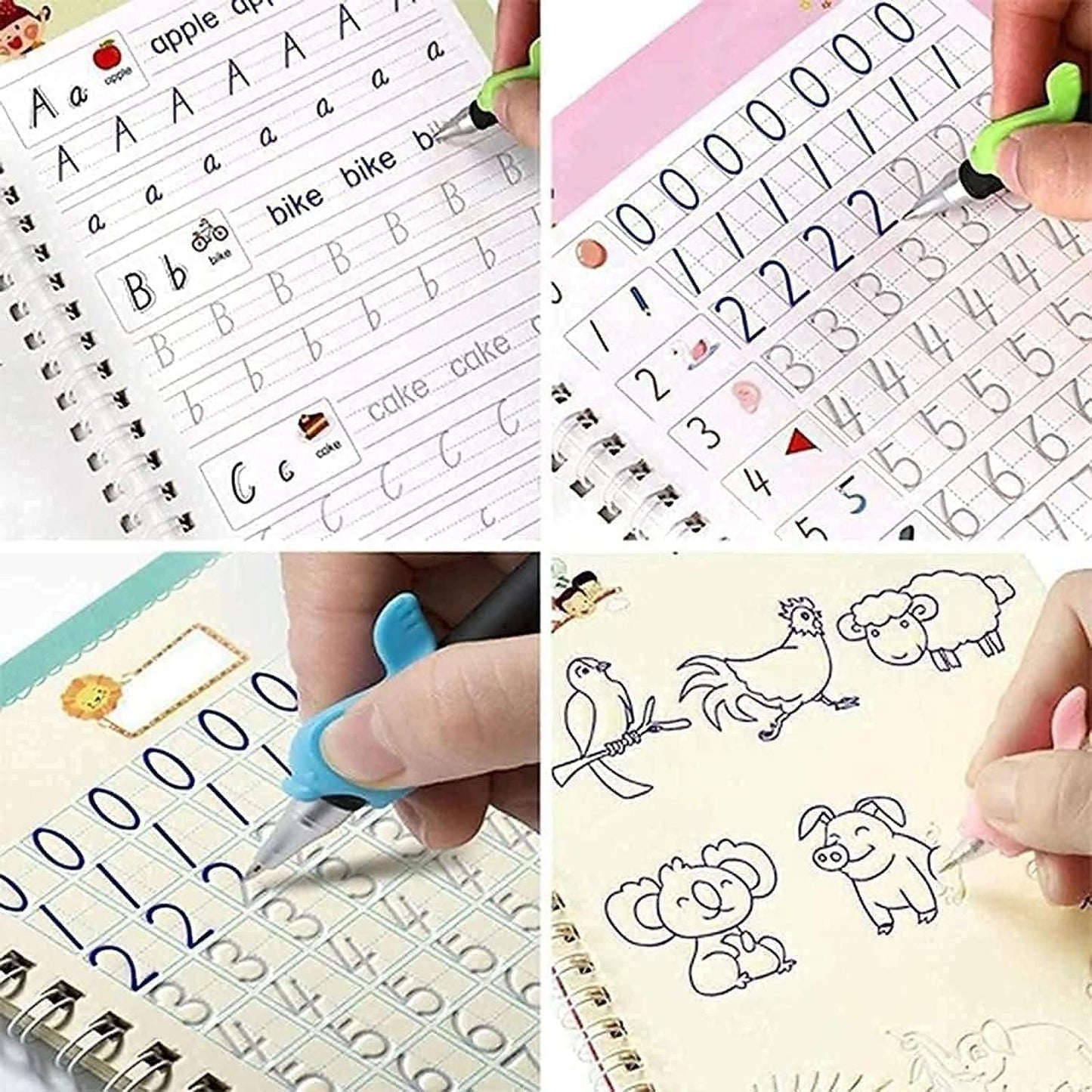 Reusable 4 Magic Copybook – 4-in-1 Handwriting Book for Kids